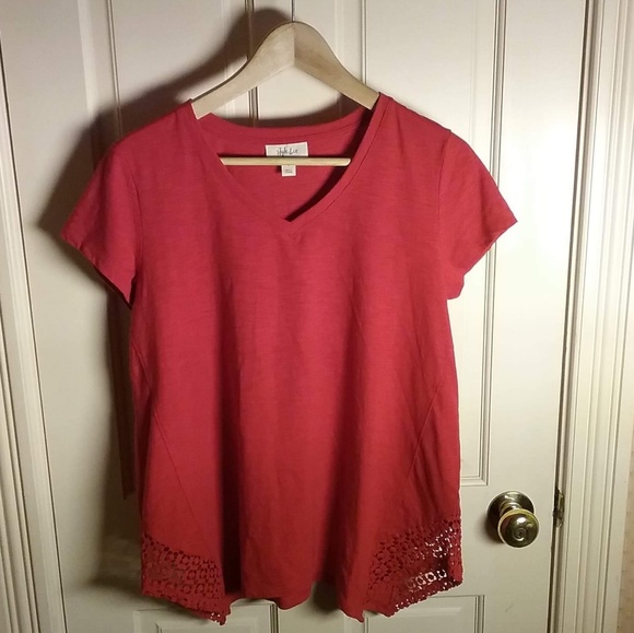 Style & Co Lace Bottom Tshirt - Picture 1 of 3